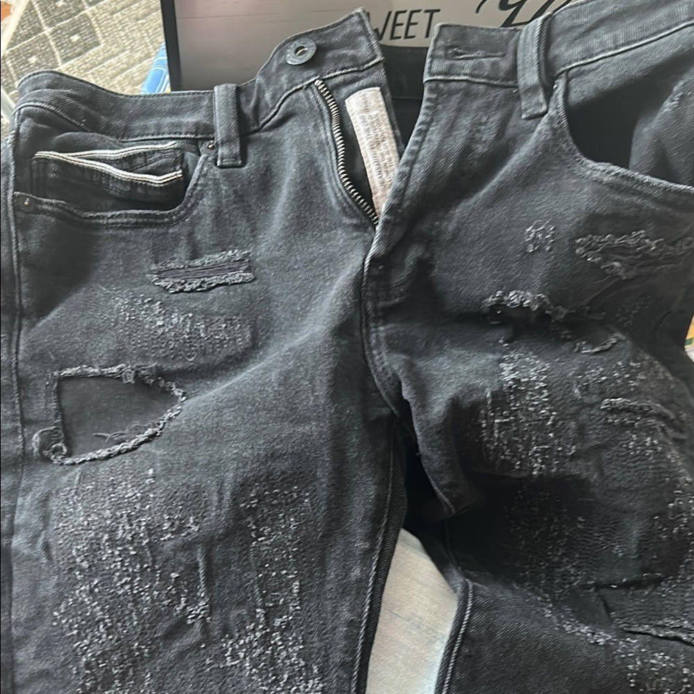 Cult of Individuality Black Skinny Jeans Distressed